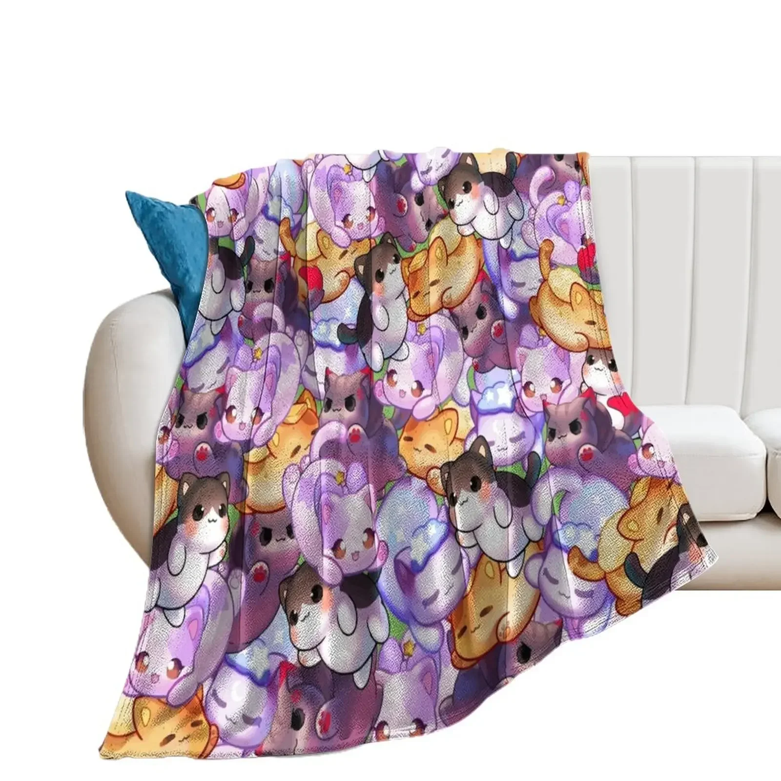 

Aphmau Meow Plushies Anime Cats Throw Blanket Thin For Baby Blankets