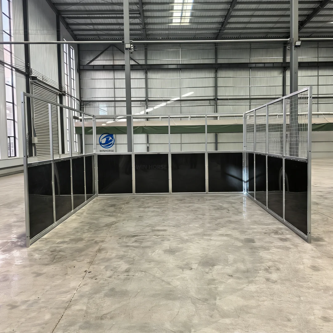

Custom Portable Horse Stable Stall Wire Mesh Panel Modular Galvanized Steel Bamboo Frame Heavy Duty Outdoor Pasture Equestrian