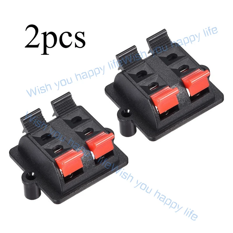 L... 2Pcs4 Way Speaker Terminal Clip Push Release Audio Cable Terminal Strip WP4-03