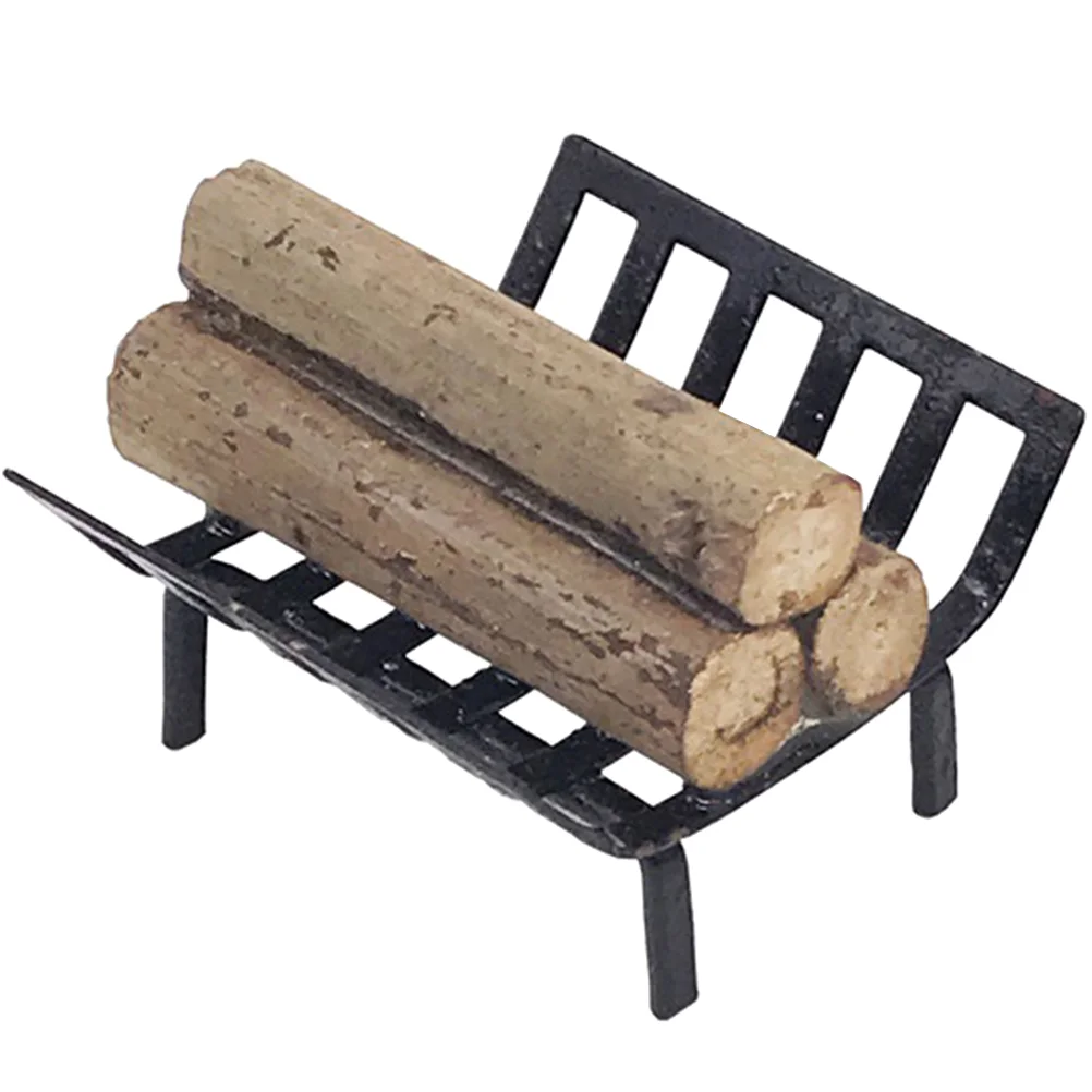 

Simulation Firewood Rack Miniature Log Basket Holder Furniture Decorative Minihouse Ornamental Baby Child