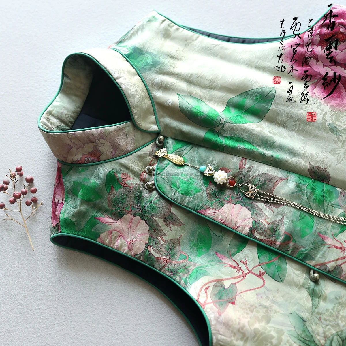 2026 exquisite printed classical elegant vest chinese spring festival trendy cotton garment leisure daily loose versatile vest