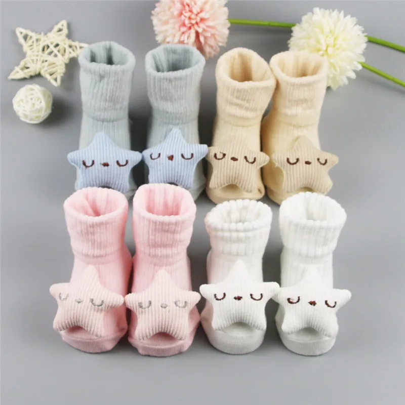 Cute Baby Socks Stereo Doll Socks Autumn Winter Mid Stocks Velvet Thickening Brush Furry Newborn Floor Socks 0-12 months