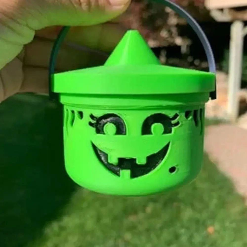 Cubo pequeño de calabazas de Halloween, Cubo de truco de calabaza lindo para favores de fiesta de Halloween, accesorios de decoraciones navideñas