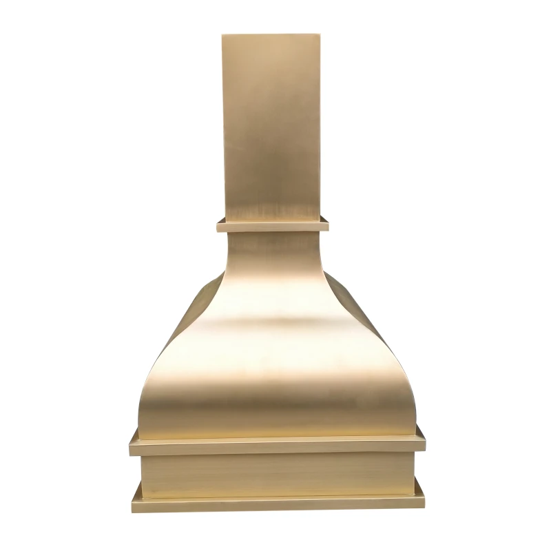 Custom 36-Inch Brass Electric Kitchen Range Hood Exhaust Island Mounted for Household Use