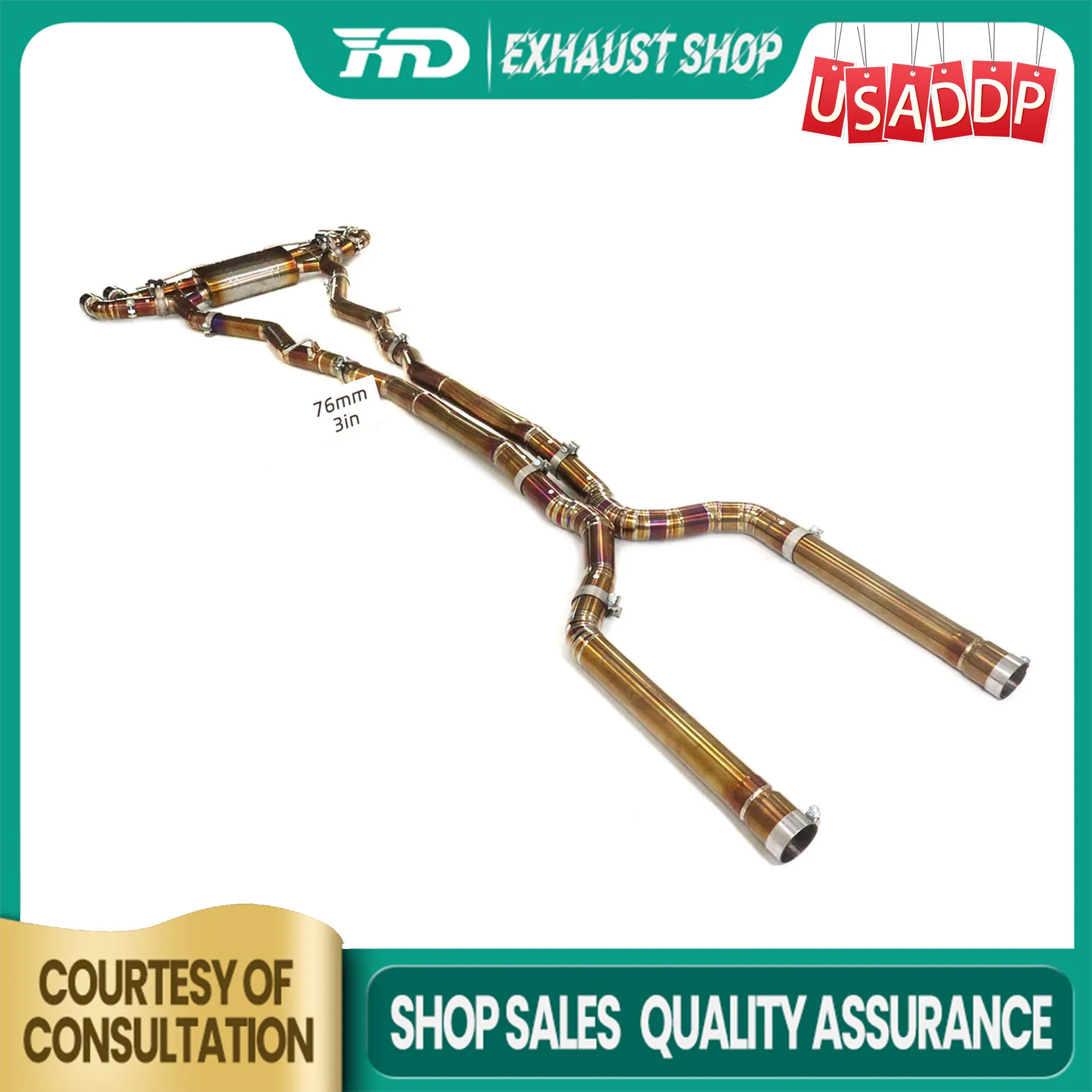 

Ti Catback for BMW M5 F90 Electronic valves High precision Muffler black Tips Exhaust system Replacement installation