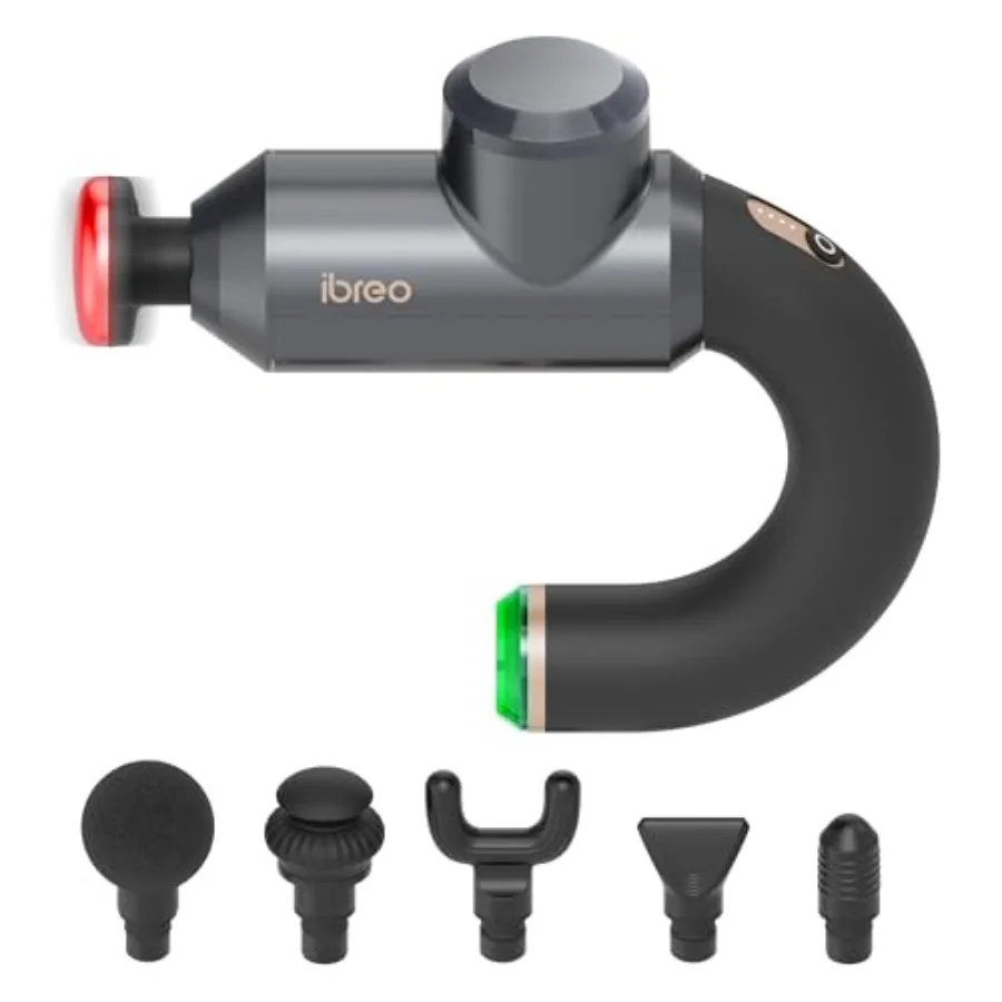 

Массажный пистолет Surge Pro для глубокого массажа тканей с функцией нагрева, перкуссионный массажер для снятия боли, амплитуда 12 мм, 4 скорости и 6 насадок