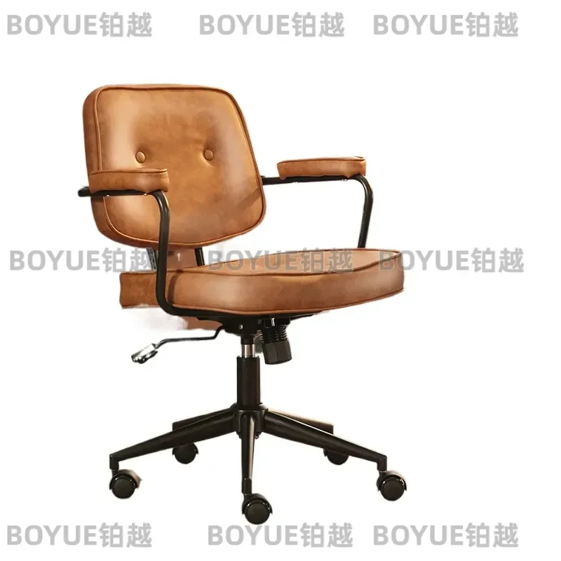 Luxury Ergonomic Office Chair High Back PU Leather Executive Swivel Seat Comfortable Home Desk Gaming Computer Learning Sofa