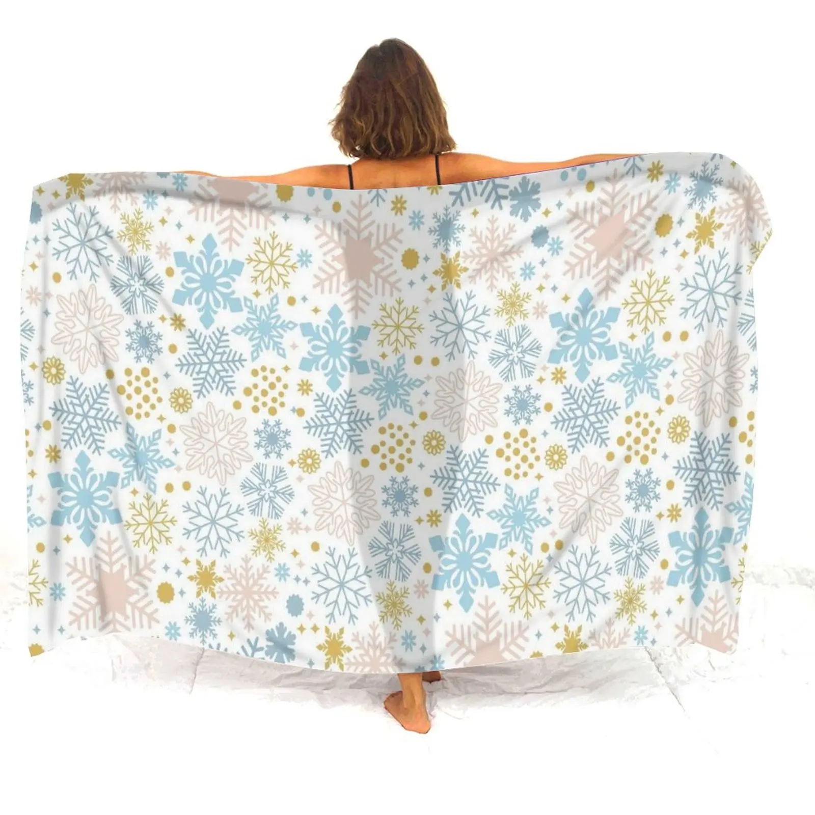 

Новинка 2023 года, саронг со снежинками, рождественский фестиваль, женский саронг, шаль, красочный фартук, пальто, подарок на заказ, декоративный саронг