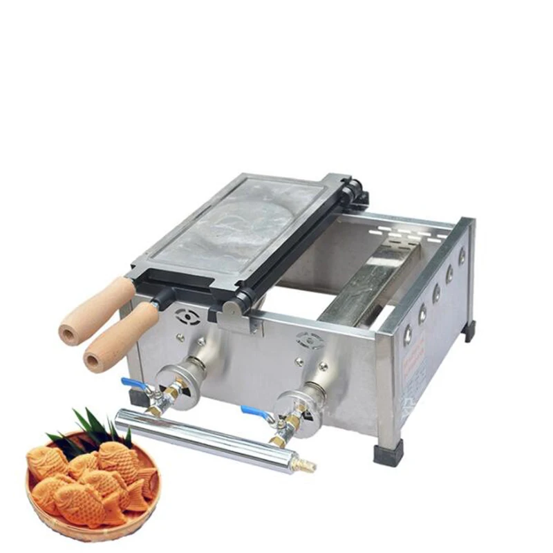 XEOLEO-máquina para hacer gofres con forma de pez, máquina para hacer helados Taiyaki, con revestimiento antiadherente eléctrico/Gas, 3 piezas, 1400W