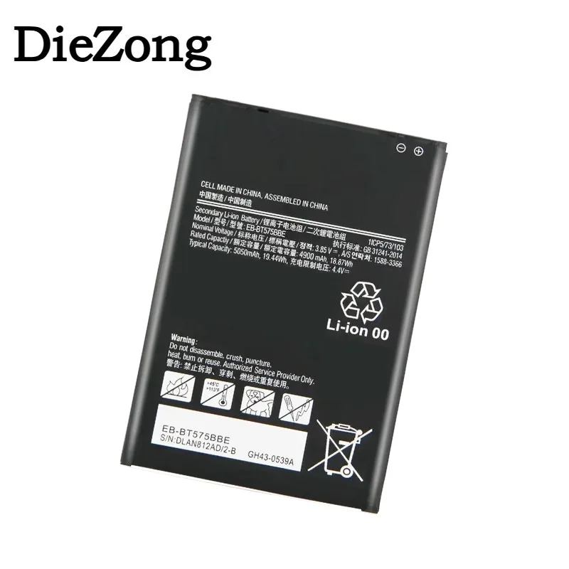 4900mAh 3.85V  Battery for Samsung Galaxy Tab Active 3 SM-T570 SM-T575 ML-SS345 Tablet Computer Compatible EB-BT575BBE Batteries