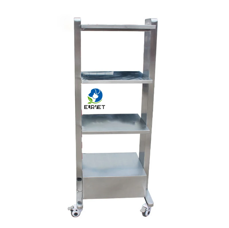 Bearing Cart With Socket and Wheels Veterinary Equipment Patient Monitor Trolley for Animal Hospital