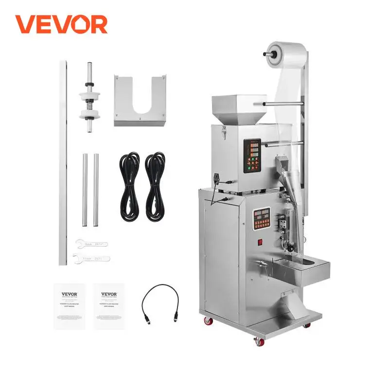 VEVOR 1-100g Automatic Particle Packaging Machine Pouch Powder Sachet Weighting Filling Packing Machine for Tea Seeds Beans Rice