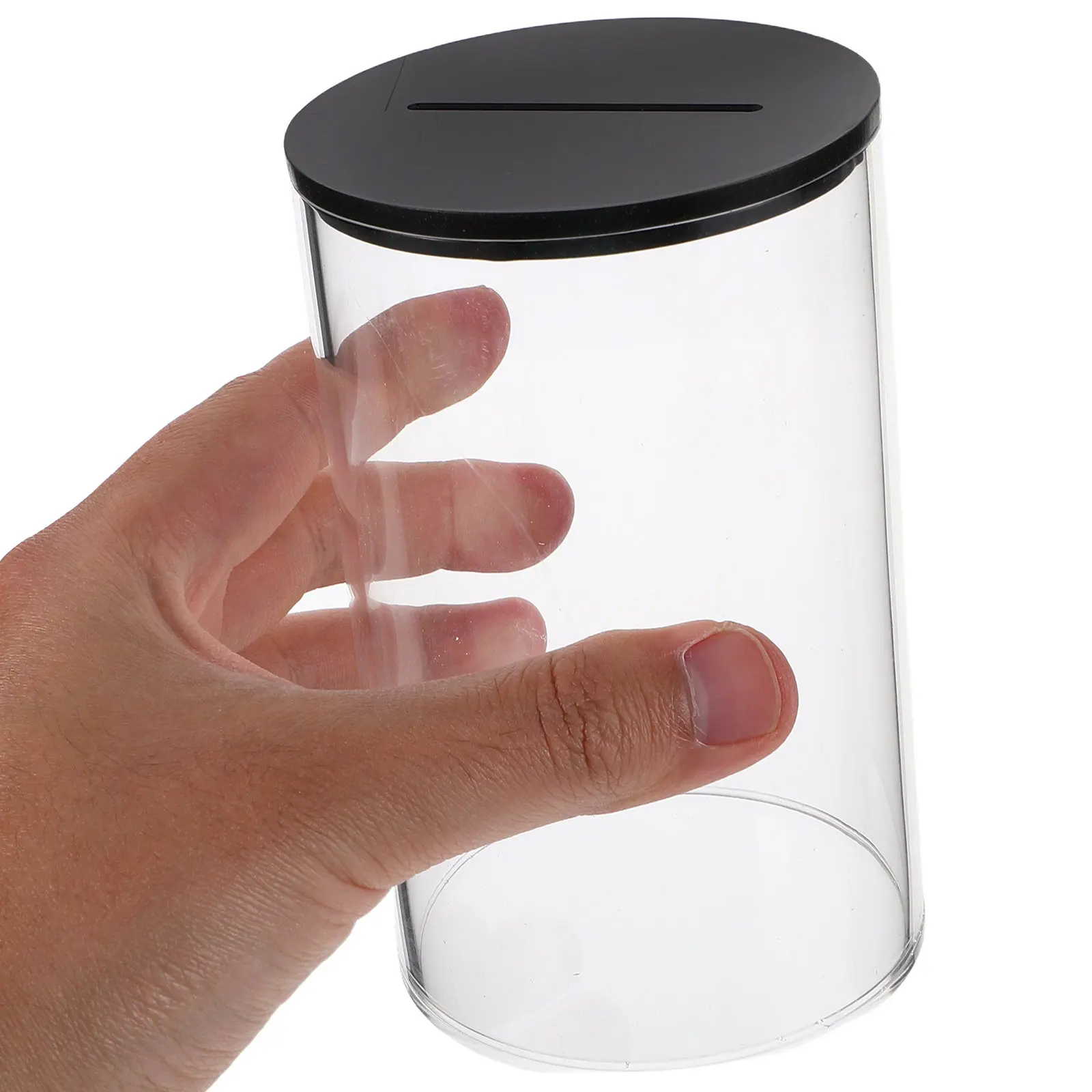 Sturdy Lightweight Acrylic Money Box Clear Transparent Tip Jar for Bartenders Adults Large Capacity Donation Box Cash Saving