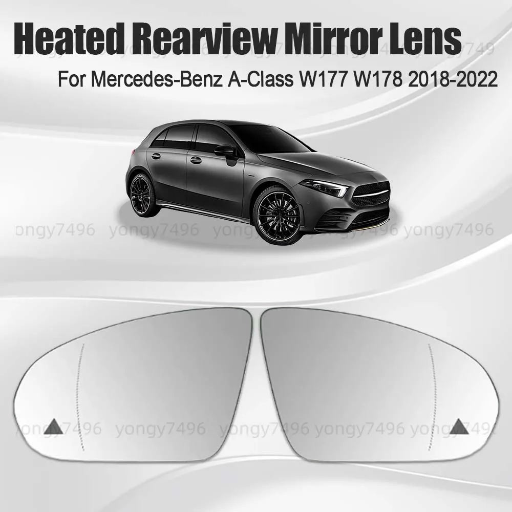 

Car Wide Angle Heated Rearview Mirror Lens For Mercedes-Benz A-Class W177 W178 2018 2019 2020 2021 2022 Cars Accessories Replace