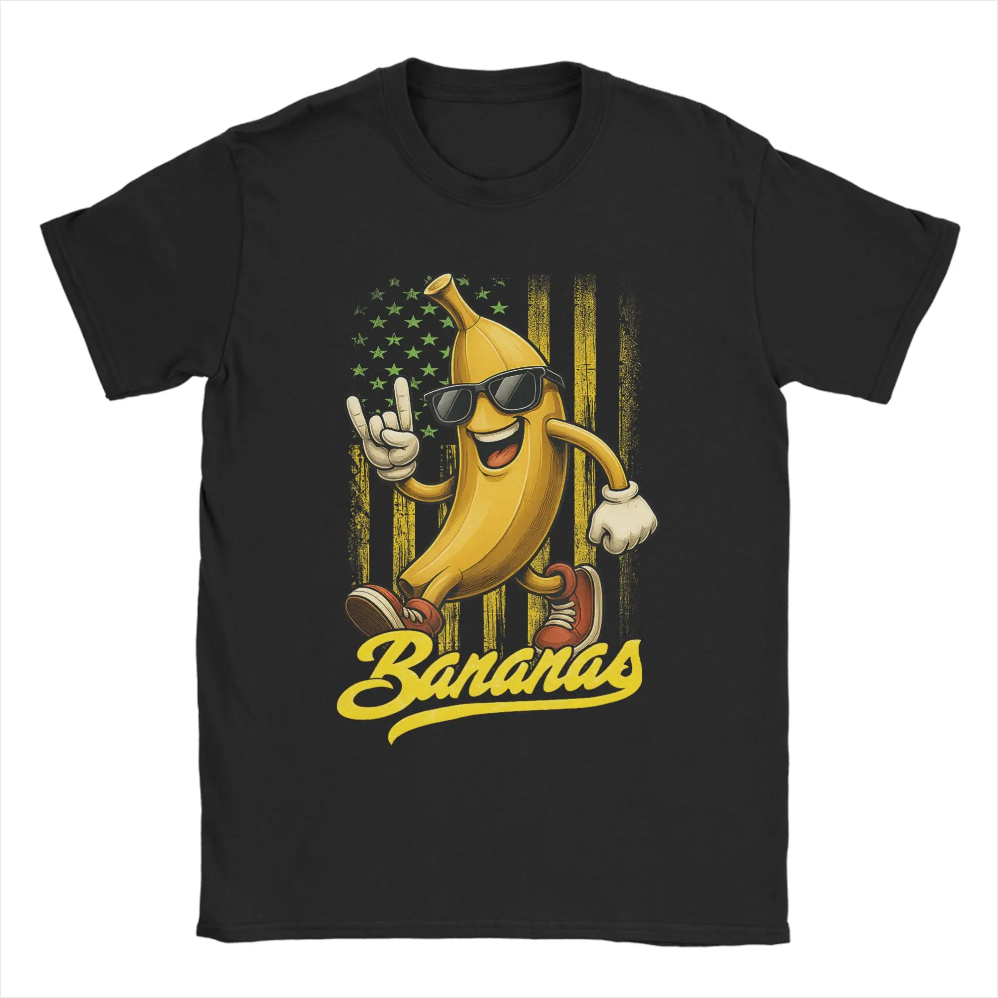 Banana Ballers Men T Shirts American Flag Novelty Tees Short Sleeve O Neck T-Shirts Cotton Gift Idea Tops