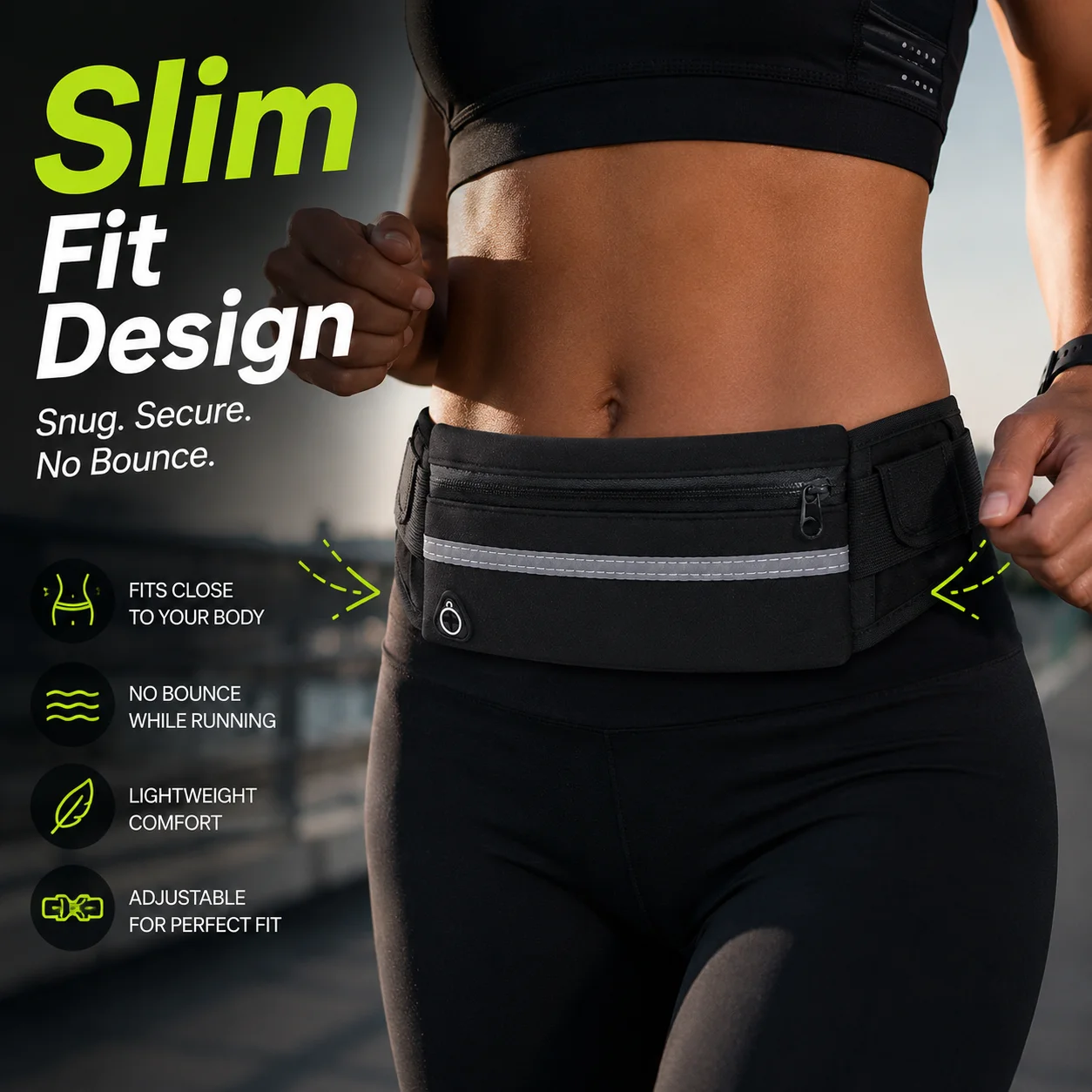 Running Waist Pack for Phone, Waterproof Fanny Belt Bag, Lightweight Outdoor Fitness Hiking Pouch for Men Women, Sports Bags