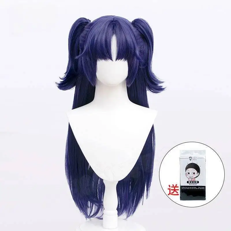 لعبة الأرشيف تأثيري Hayase Yuuka مرحلة دور اللعب ارتفاع درجة الحرارة الحرير خاص عميق الأزرق الأرجواني شعر مستعار الشعر صافي الباروكات