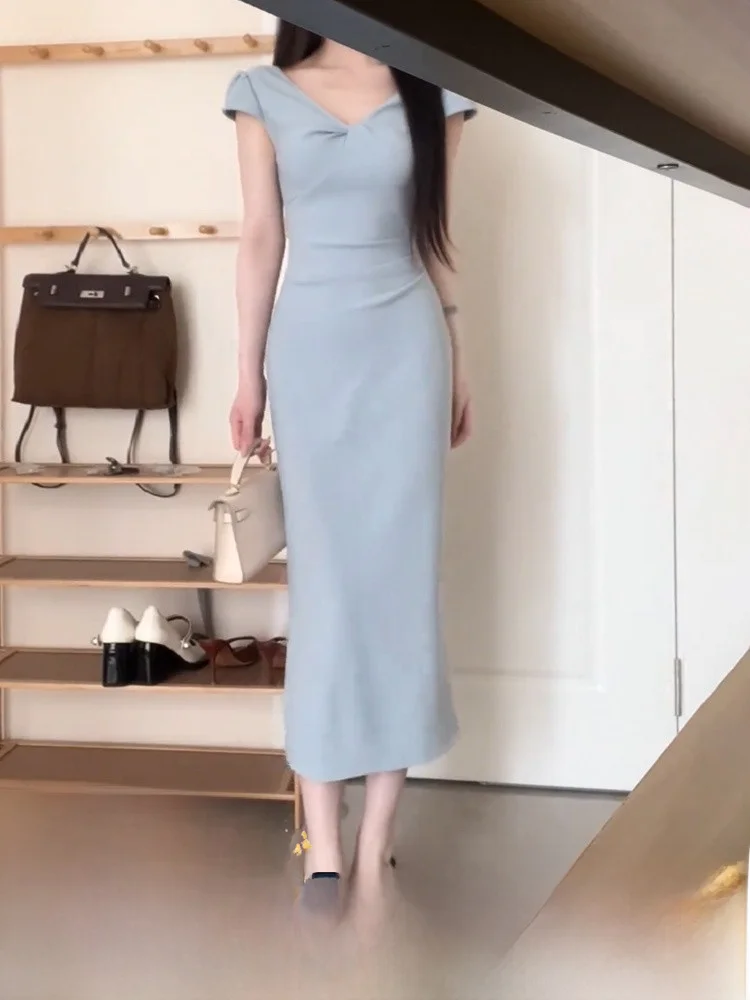 

Сексуальная женская летняя утягивающая длинная юбка Pure Desire Knot V-Ne ort Sve Dr с запахом на талии, дышащая, удобная