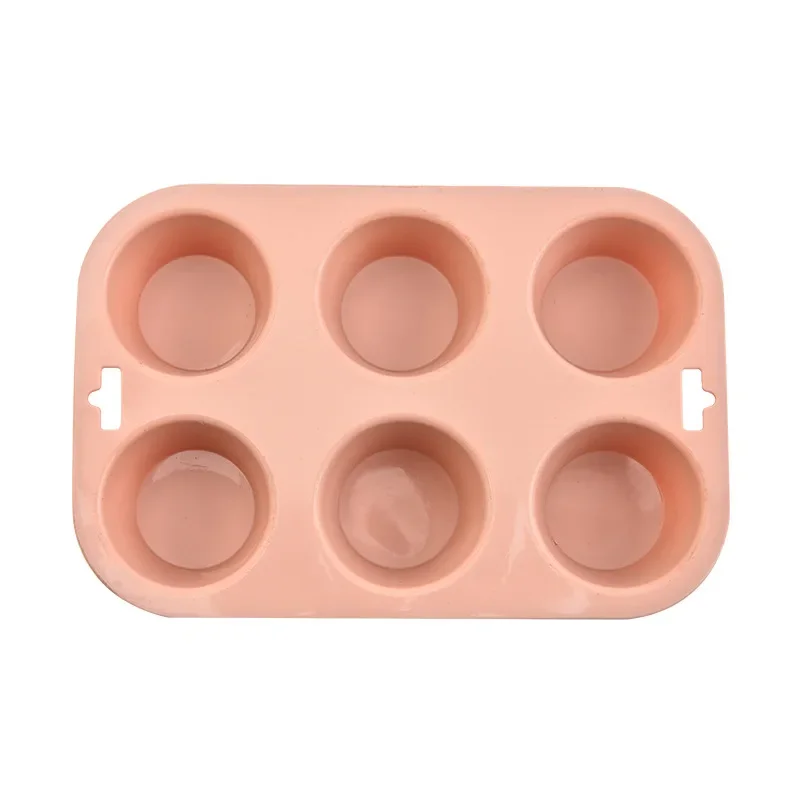 

Rectangular Silica Gel Cake Mold DIY Baking Tool for Household Six Cup Round Two Piece Suit Three Available Colors