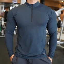 Autumn Compression Long Sleeve Men Running Gym Fitness T-Shirt Elastic Quick Dry Comfort Sports Bodybuilding Training Shirts