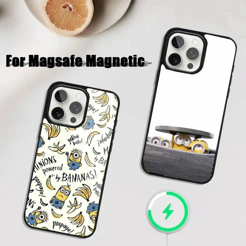 

C-Cartoon Cute M-Minions-s Phone Case For iPhone 17,16,15,14,13,12,11,Pro,Max,Plus,Mini,SE4,E Magnetic Magsafe Wireless Charging