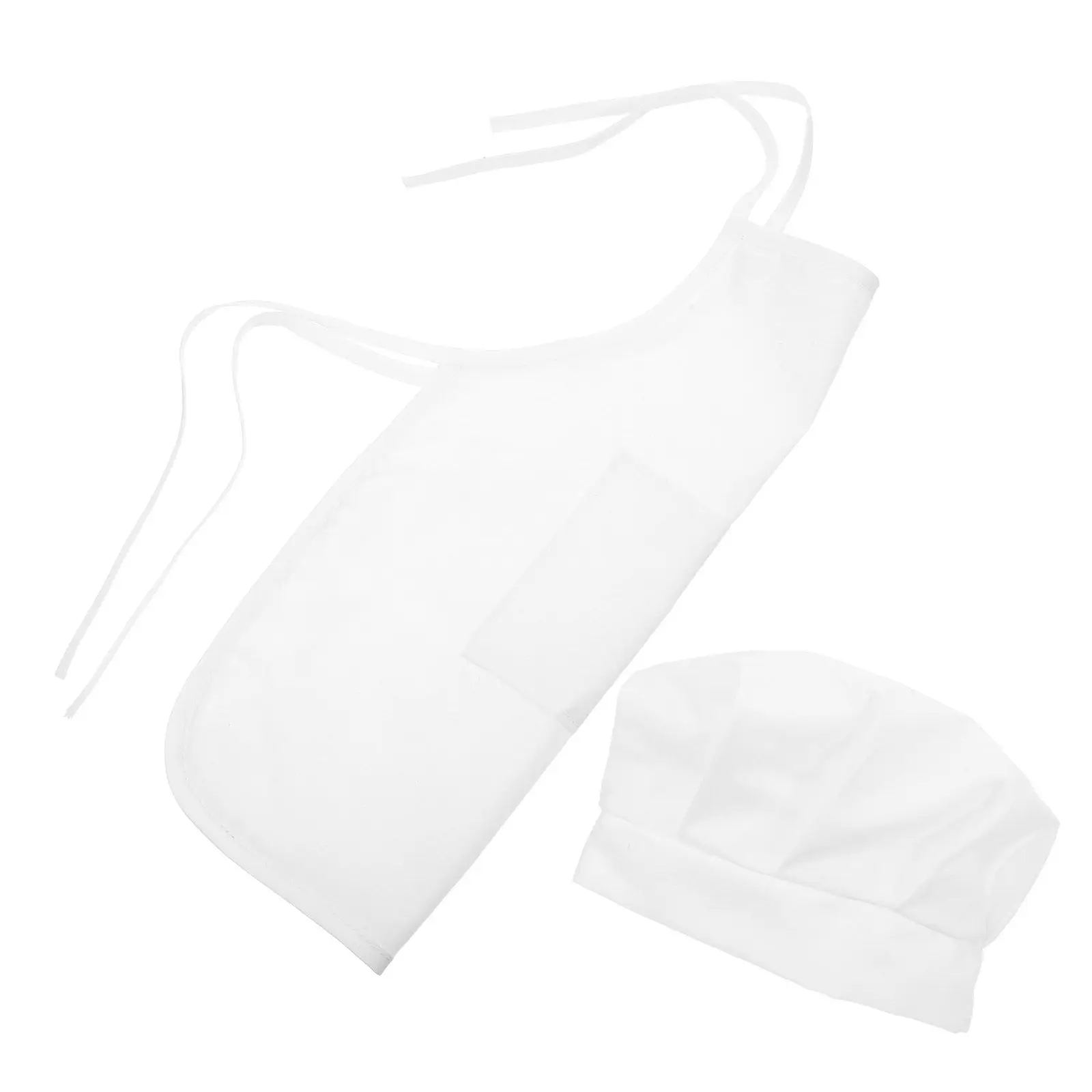 Newborn Chef Hat and Apron Set Baby Photo Prop Cute Chef Clothes for Photography Daily Wear White Size Comfortable Gift