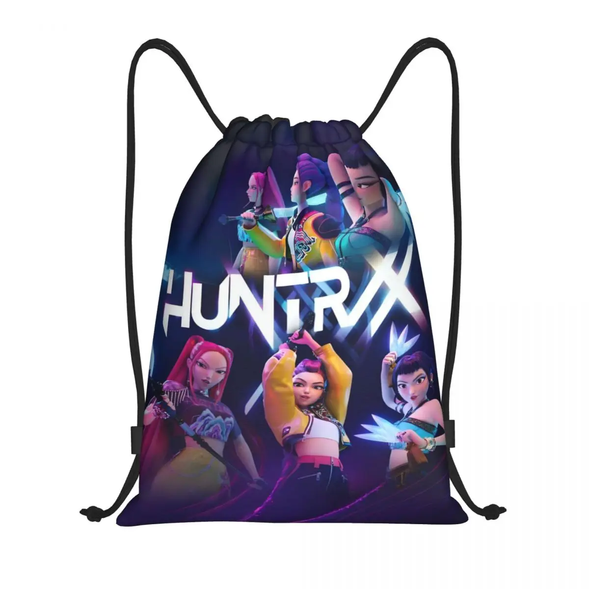 맞춤형 Kpop 헌터 데몬즈 드로스트링 백팩 여성 남성 체육관 스포츠 백팩 휴대용 헌트릭스 쇼핑백
