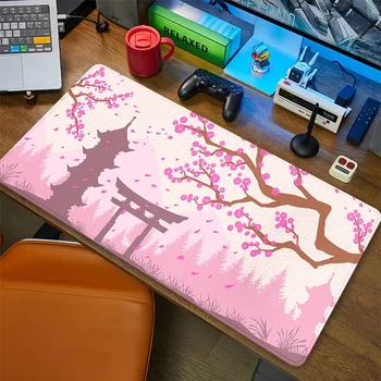 사쿠라 마우스 패드 게이밍 데스크 매트, 마우스 패드 게이머 사무실 매트, 키보드 마우스 카펫, 컴퓨터 속도 러그, 미끄럼 방지 마우스 액세서리