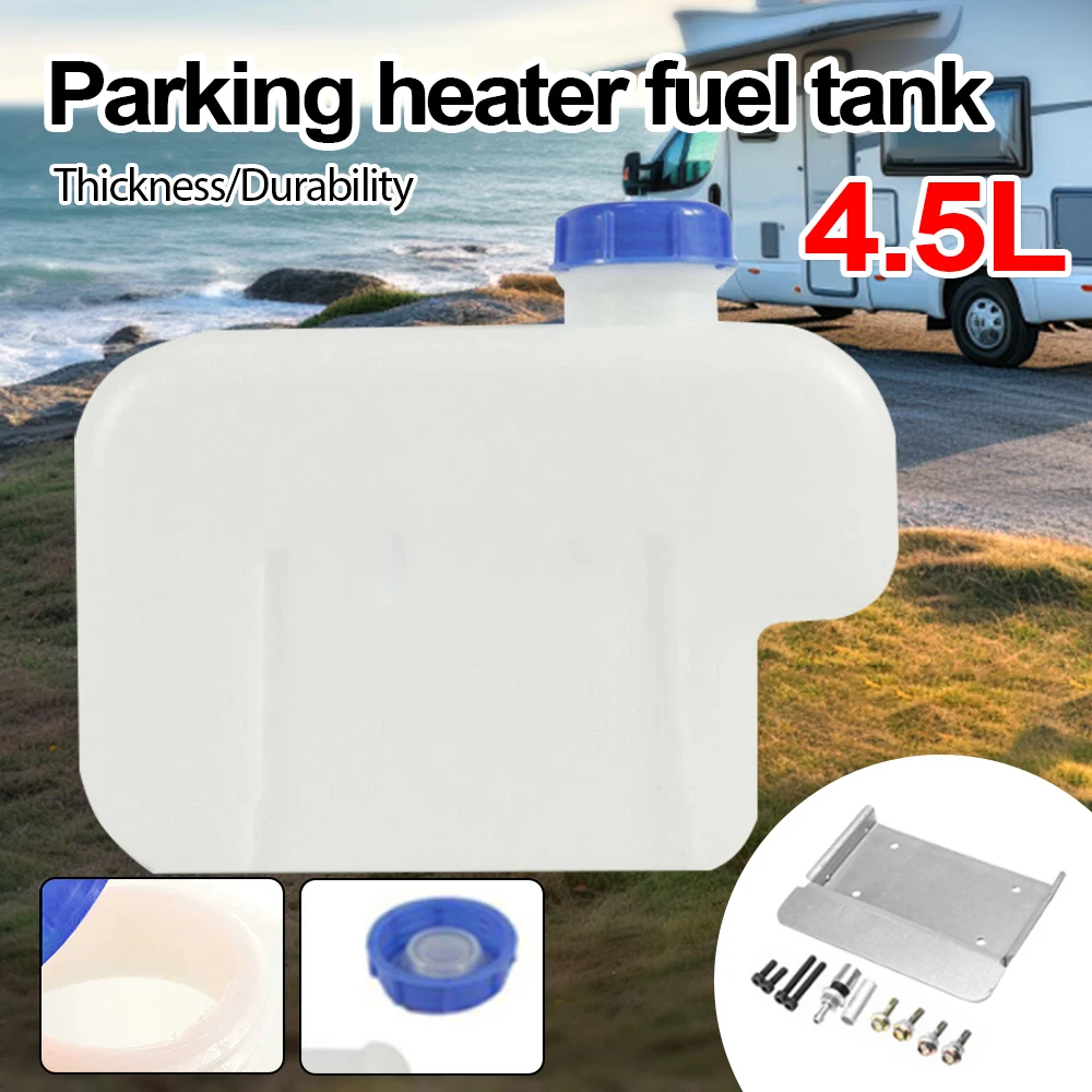 4.5L Car Diesel Parking Heater Plastic Tank Kit Gas Fuel Storage Tank Oil Gasoline Tank Oil Nozzle Adapter Metal Panel Screw Set