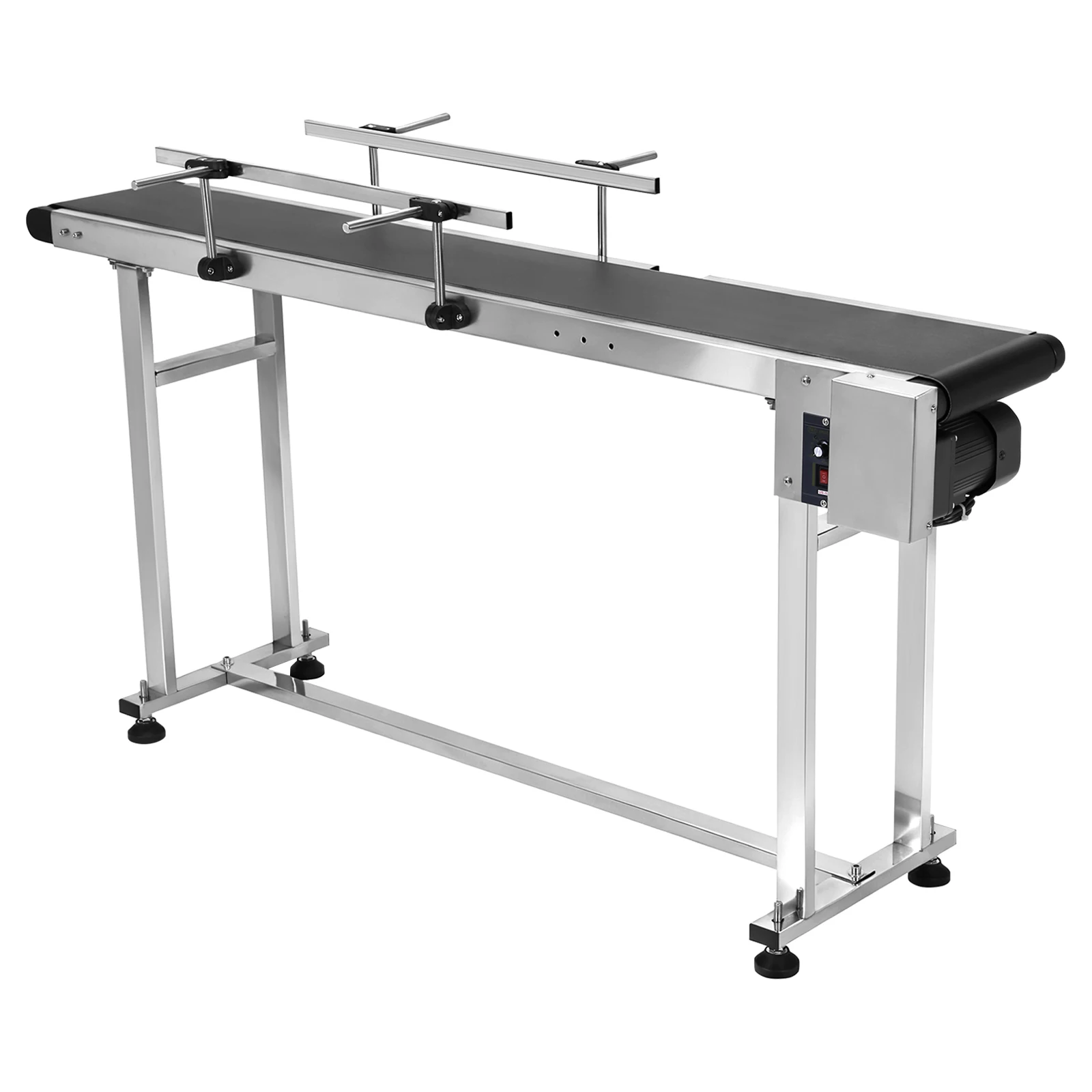 

Electric PVC Conveyor 59x7.8in Conveyor Machine with Double Guardrails Adjustable Speed for Packaging Factory Production Line