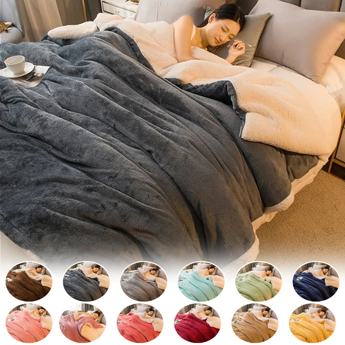 

Wool Throw Blanket Keep Warm Winter Bed Blankets Double Sided Queen Duvet Cover Camping Double Bed Cover Bedspread On The Bed