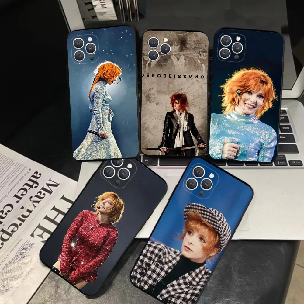 1pc Singer Mylene Farmer Phone Case Silicone Soft For IPhone 16 15 14 13 12 11 Plus Pro Max Plus