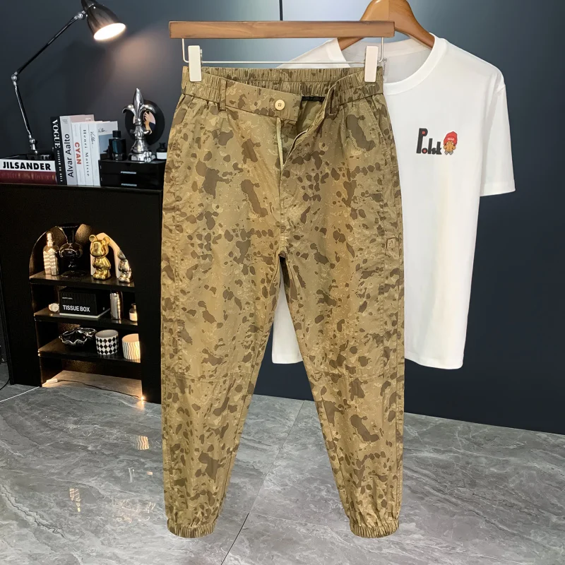 Летние тонкие камуфляжные рабочие брюки, повседневные мужские брюки, новинка 2025 года, универсальные свободные спортивные брюки до щиколотки