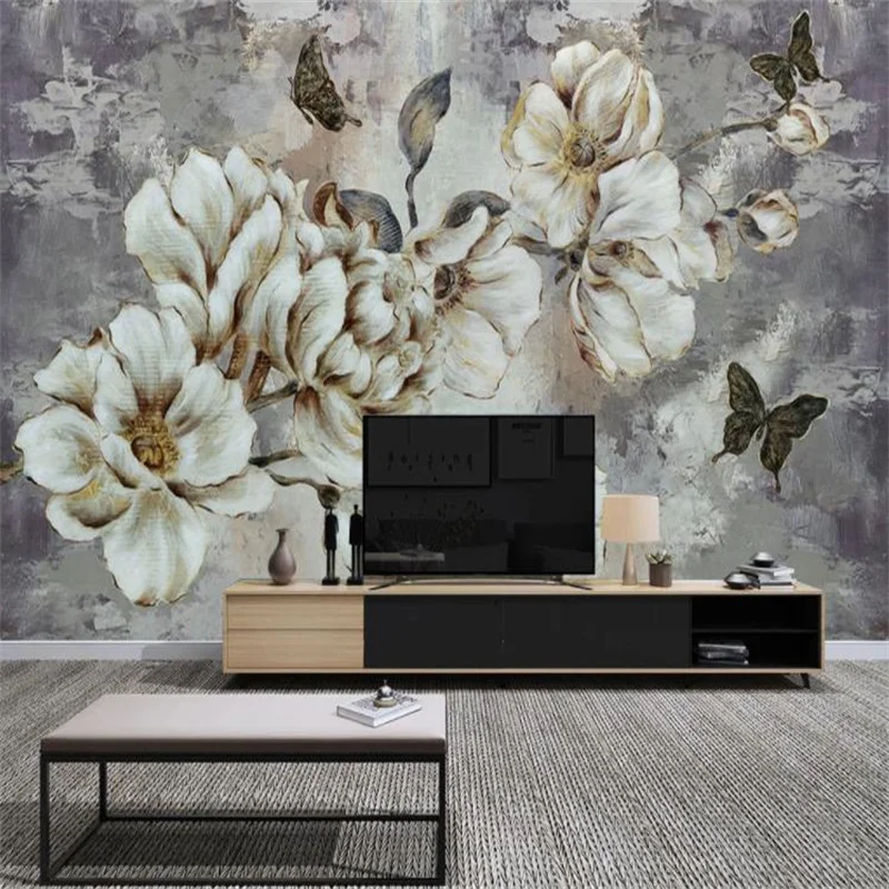 

3D Wallpaper Mural Embossed Flowers Wallpaper 3D Photo Mural For Living Room Bedroom TV Background Wallpaper 3D Papel De Pared