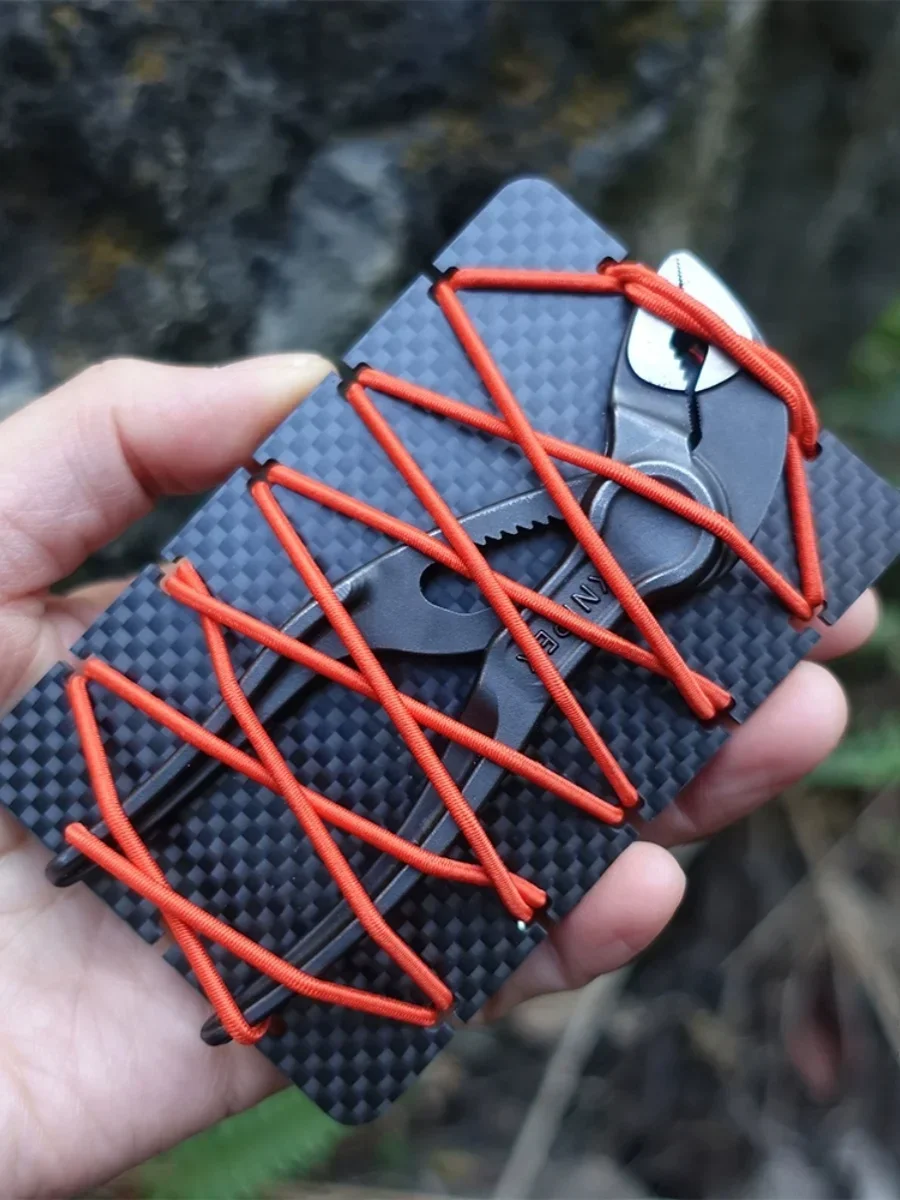 Carbon Fiber Multifunctional Tool Retractable Card Elastic Rope High-End Custom Hand-Woven