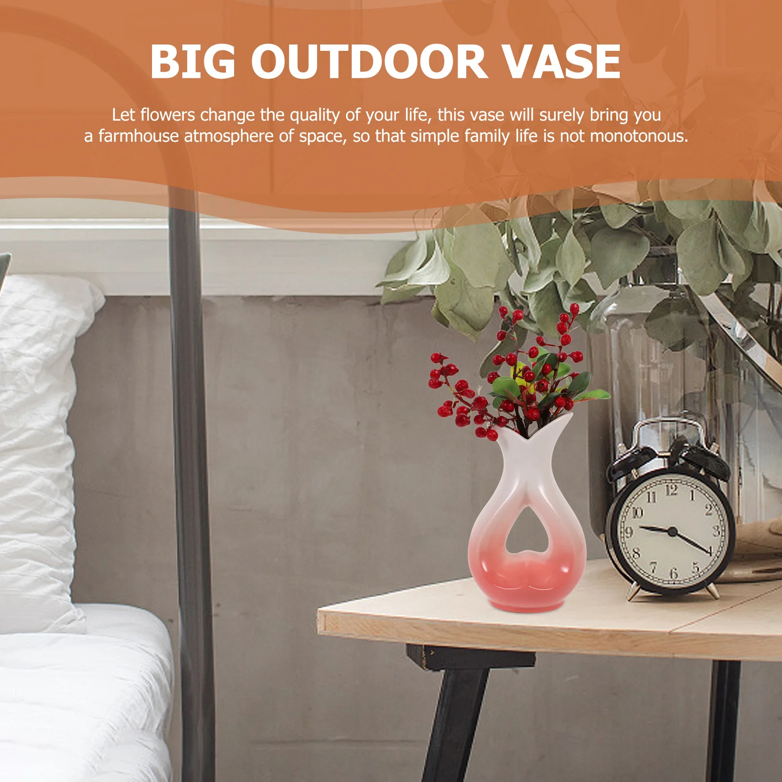 

Ceramic Gradient Color Flower Vase Heart Shape Creative Home Decoration Table Centerpiece Modern Rose Vase Mini Vases Bulk