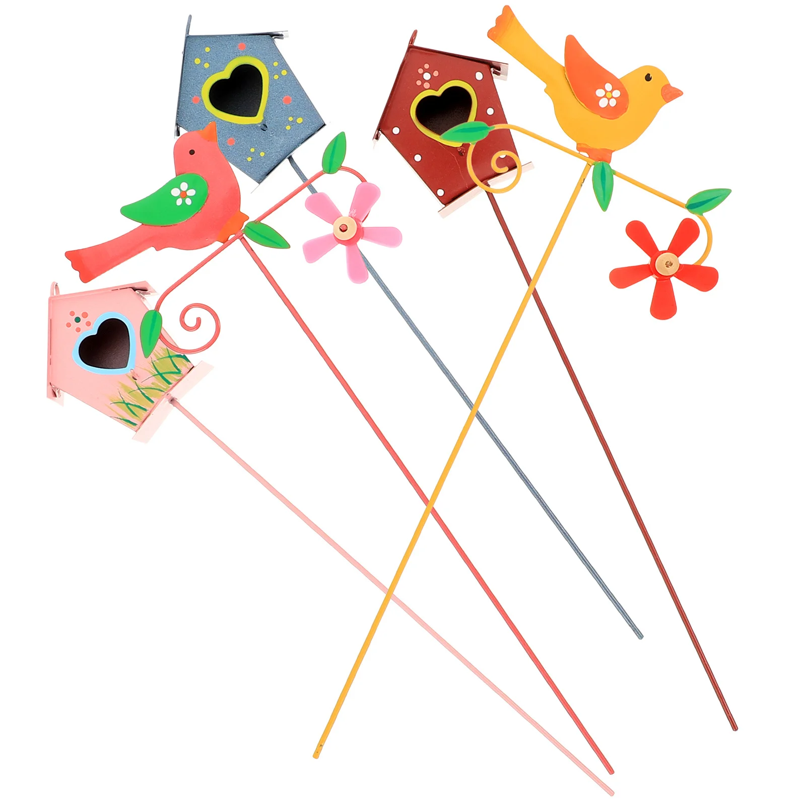 

5pcs Metal Garden Stakes Decor Flower Pot Inserts For Yard Patio Lawn Ornament Landscape Picks Garden Accessory