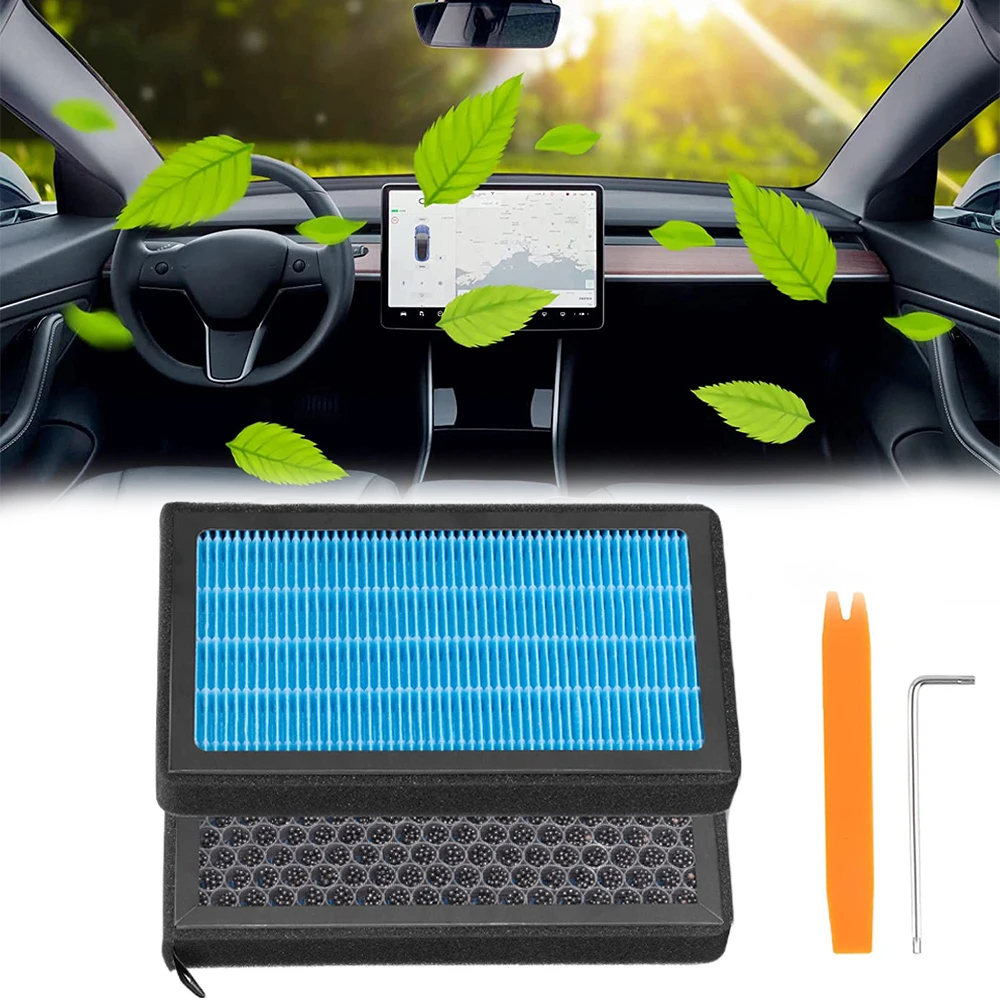 New Arrival Filtration Activated Carbon Filter Fit For Tesla Model 3/Y HEPA Air Filter Conditioner Replacement Kit