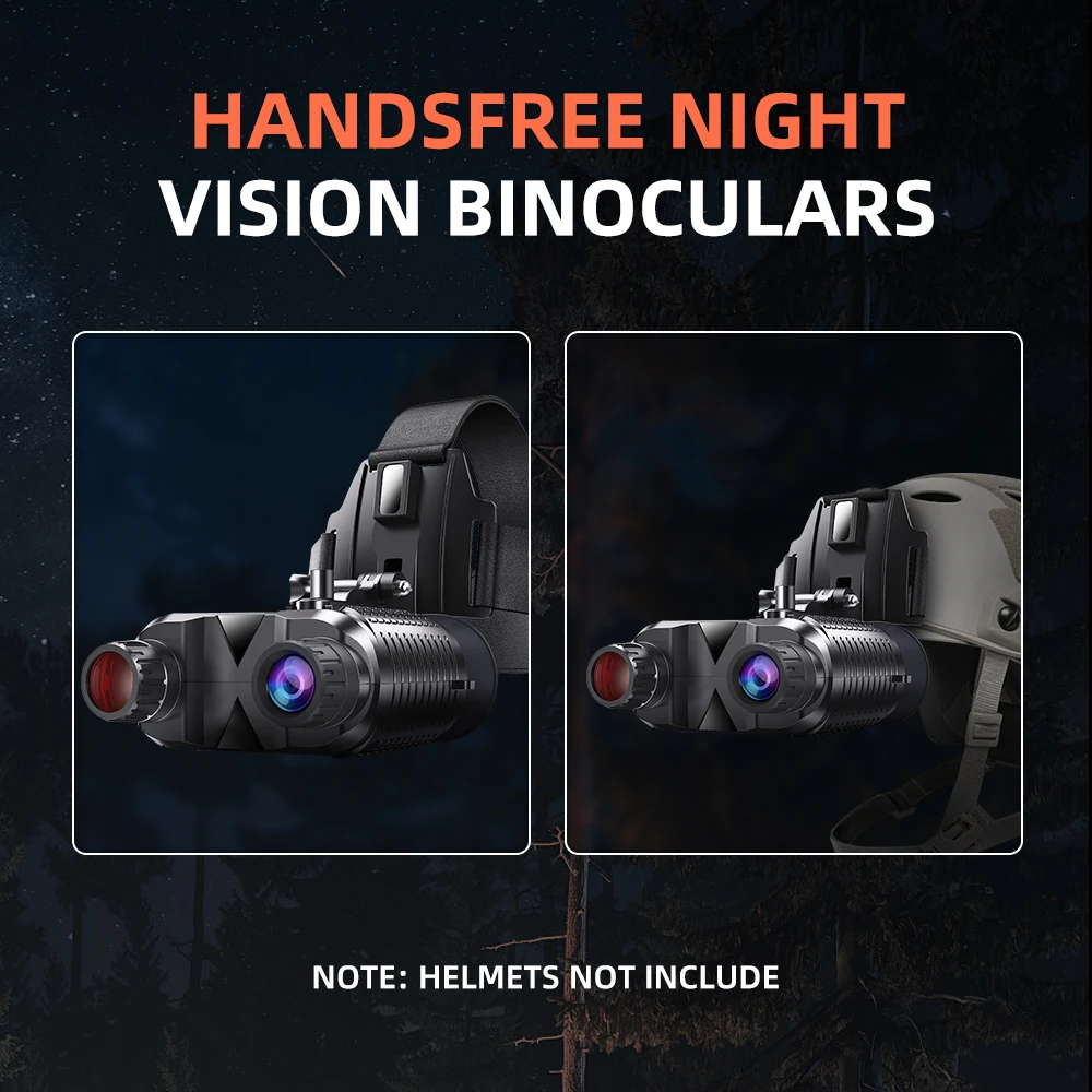 Nohawk Hands-Free Head Mounted Night Vision Binocular 1080P HD Digital Infrared USB Rechargeable Lightweight for Hunting Camping