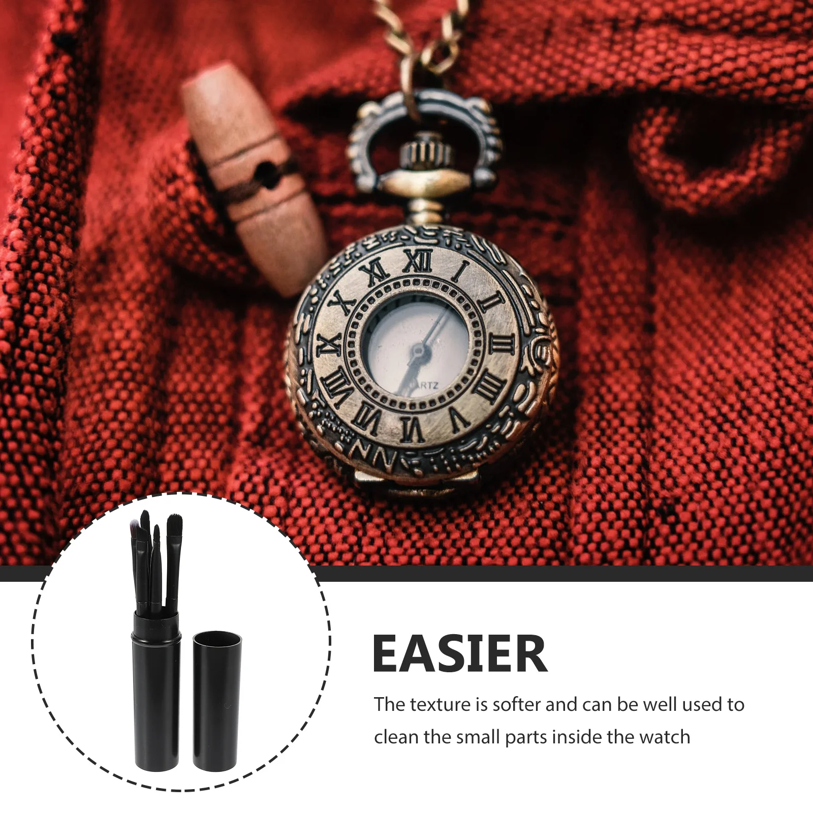 

2Sets Watch Cleaning Brush Nylon Durable Soft Texture Efficient Wristwatch Movement Cleaning Tool Small Parts Dust Removal Tool