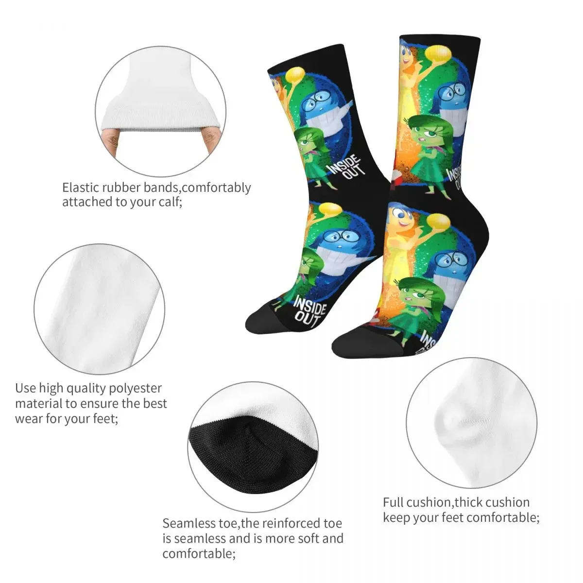 Fashion Men's Socks Harajuku Inside Out Colorful Circle Group Shot Sock Sport Women Stockings Spring Summer Autumn Winter