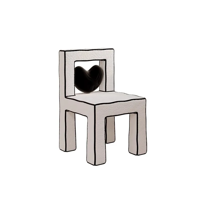 

Makeup stool backrest cartoon bedroom love chair fabric dresser lamb wool modern simple stool