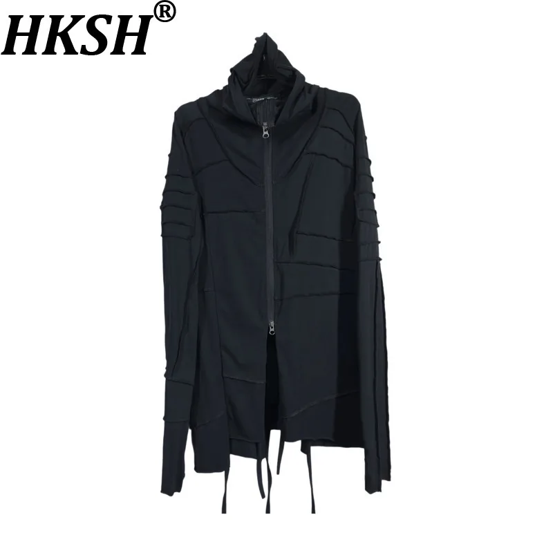 HKSH Spring Autumn New Men Tide Chic Ins Dark Punk Waste Land Desert Ninja Asymmetrical Deconstructed Patchwork T-shirt HK28477