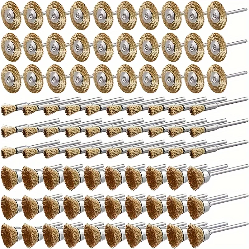 

18pcs Professional Wire Brush Set for Angle Grinders - Golden Rust-Removing & Deburring Tools - Wire Brushes for Metal Surfaces