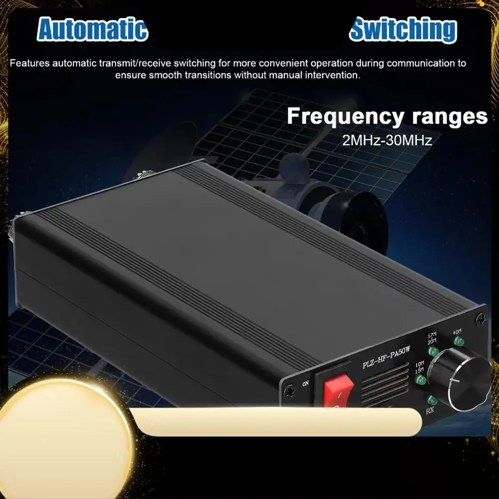 

Коротковолновый усилитель мощности 50 Вт с 4-ступенчатым автоматическим переключением передач и приемным переключением LPF, совместимый с несколькими протоколами