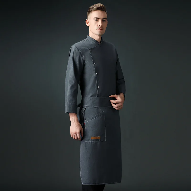 Chef Overalls Short Men's Summer Clothes Kitchen Hotel Canteen Dining Restaurant Women's Long Sleeve