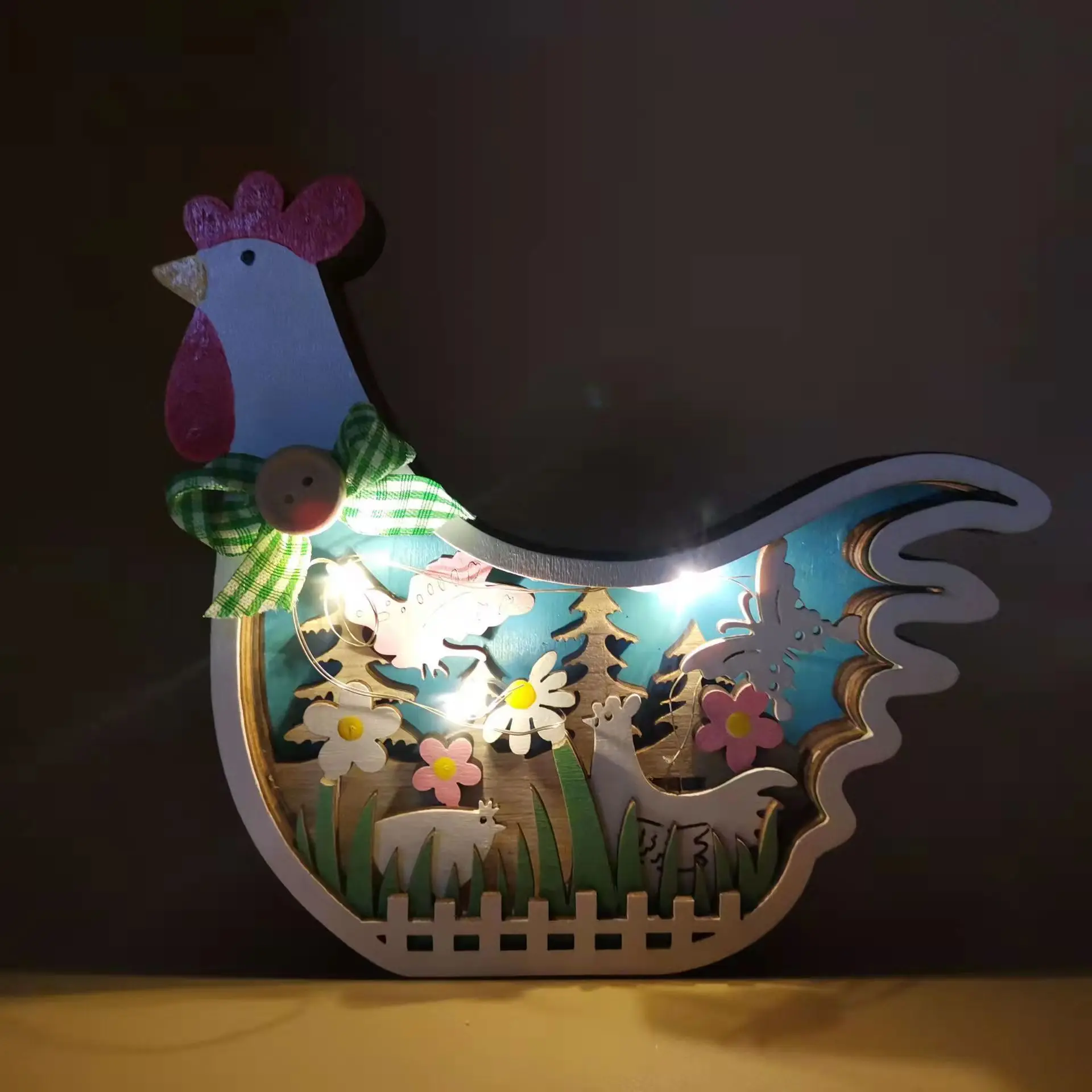 2025 nouvelle décoration de pâques pour la maison en bois lapin de pâques lumière LED artisanat de pâques lapin de pâques ornement décor oeuf de pâques décor lampe