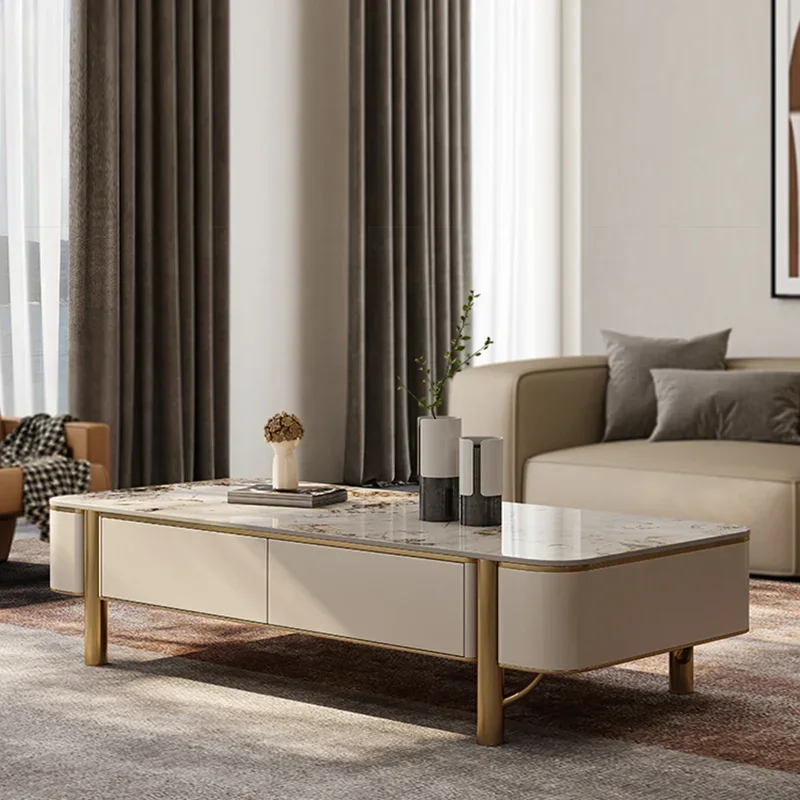 Premium Square Nested Coffee Tables Modern Glam Makeup Dressing Coffee Table Living Room Console Muebles furniture living room