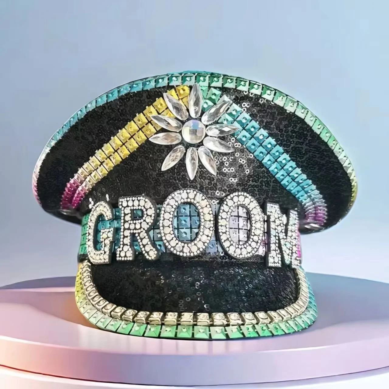 

Шляпа капитана в стиле стимпанк со стразами для карнавала, Марди Гра, винтажные военные аксессуары и головные уборы для мужчин и женщин