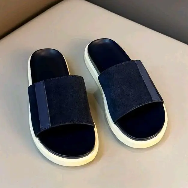 Men's Fashionable Casual Breathable Lightweight Summer Sandals Leather Patchwork Universal Comfortable Outdoor Wear Thong Sli...